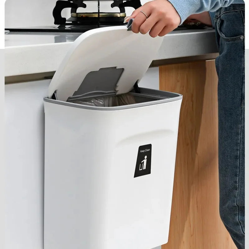 Lixeira Suspensa 9L Sem Furos – A Solução Prática para Sua Cozinha 🗑️✨