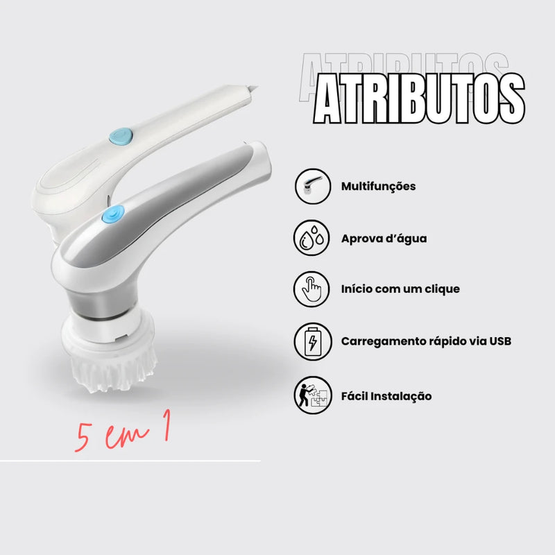 🧼 Escova de Limpeza Elétrica 5 em 1 – Diga Adeus à Sujeira com Facilidade! 🚀
