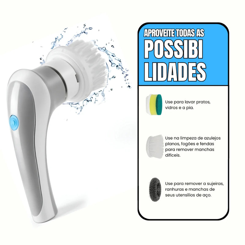 🧼 Escova de Limpeza Elétrica 5 em 1 – Diga Adeus à Sujeira com Facilidade! 🚀