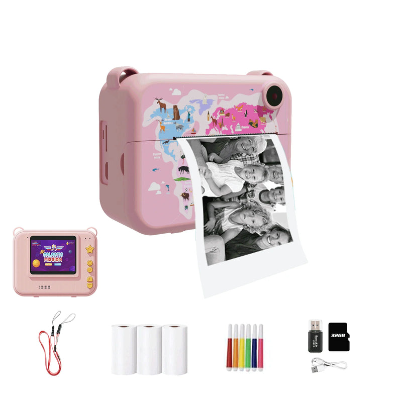 Câmera Infantil Digital com Impressão Instantânea – Fotos, Vídeos e Diversão Criativa! 📸🎁✨