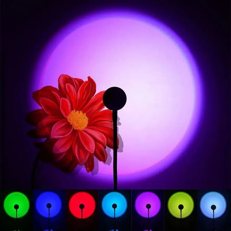 🌅 Luminária Sunset RGB LED - USB Plug &amp; Play, Luz Ambiente para Decoração e Fotografia! 📸✨
