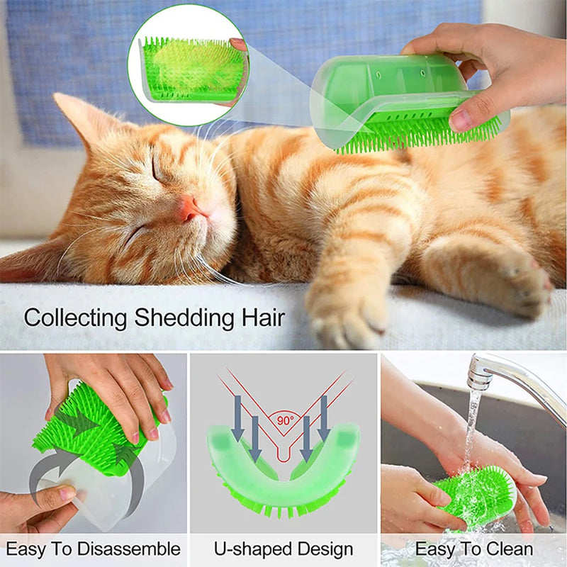 Escova Carinho & Arranhador para Gatos – Massagem, Cuidados e Amor em Cada Toque! 😻💕