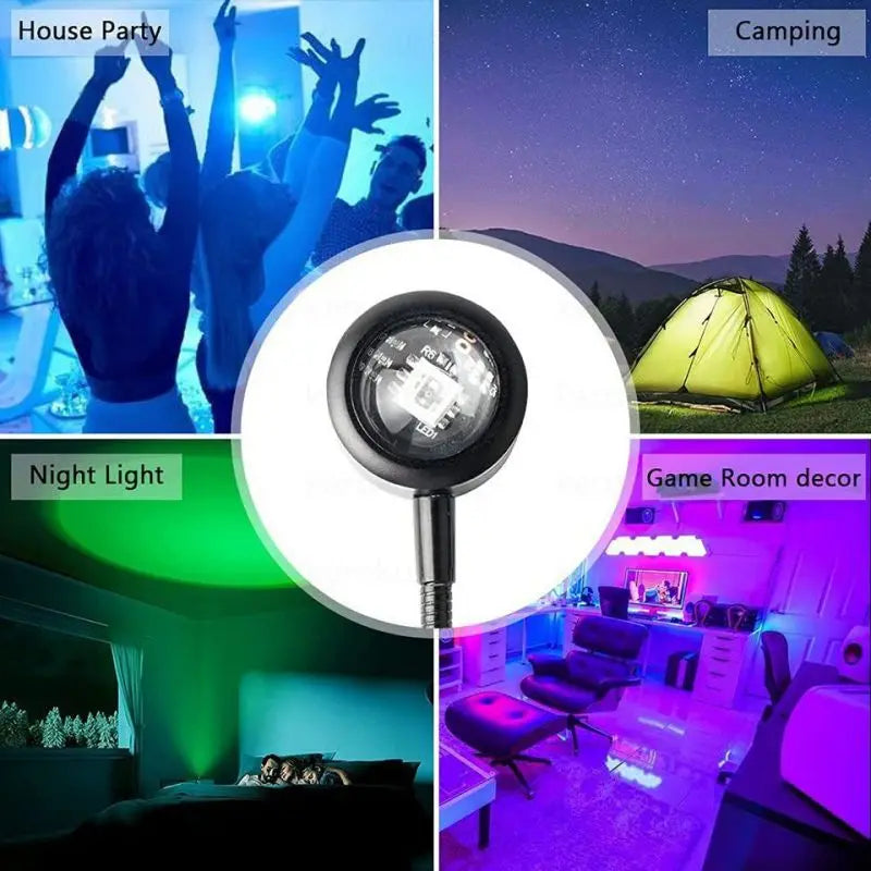 🌅 Luminária Sunset RGB LED - USB Plug &amp; Play, Luz Ambiente para Decoração e Fotografia! 📸✨
