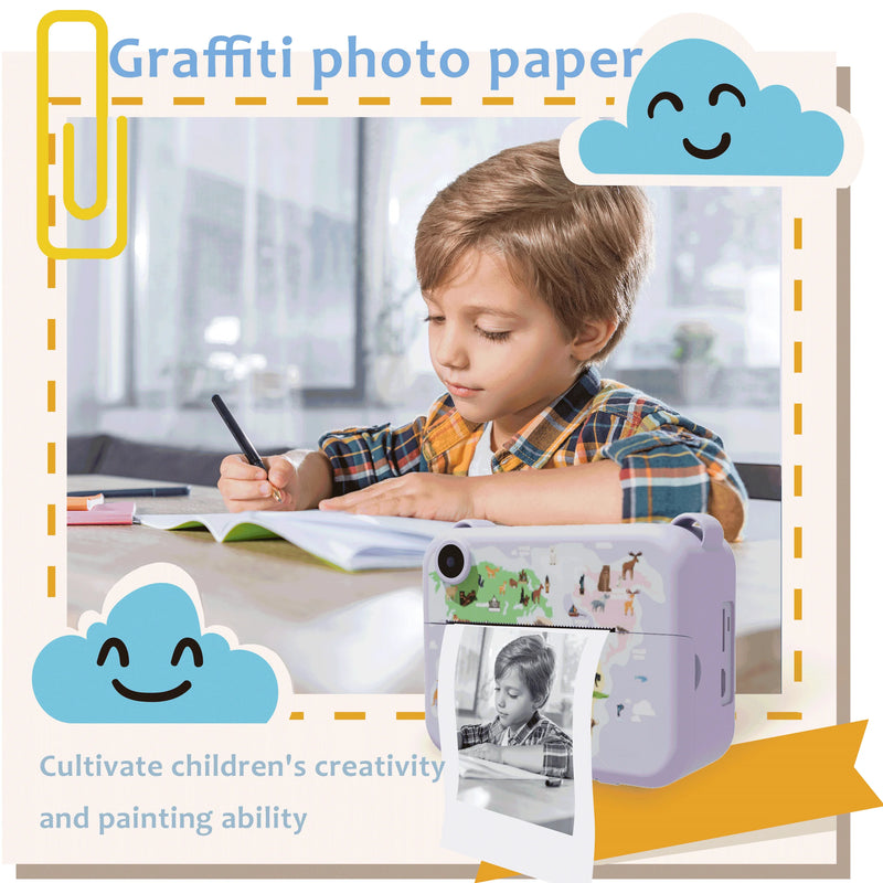 Câmera Infantil Digital com Impressão Instantânea – Fotos, Vídeos e Diversão Criativa! 📸🎁✨