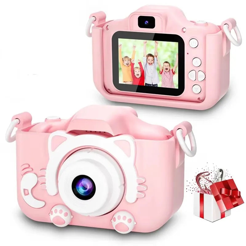 📸 Câmera Infantil Gato Fofo – Dupla Lente HD, Case de Silicone e Bateria Recarregável! 🐱🎥